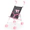 Bayer: Buggy Umbrella Stroller - Hearts Black & Pink - for Dolls Up to 18', Foldable, Seat Belt, Easy to Push, Kids Pretend Play, Ages 3+